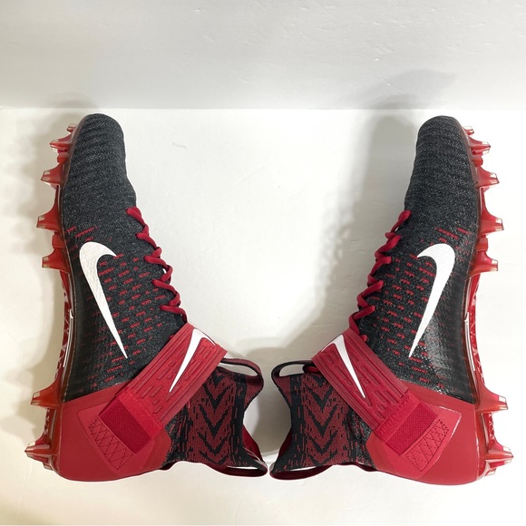Nike Alpha Menace Elite 2 Flyknit Football Cleats Black Red BV2077-003 Size 14 - Picture 6 of 7
